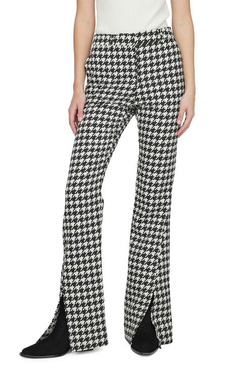Jocelyn Houndstooth Check Flare Trousers