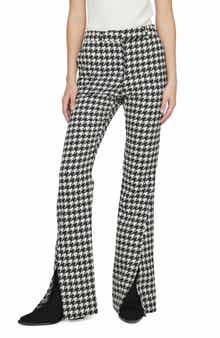 Jocelyn Houndstooth Check Flare Trousers