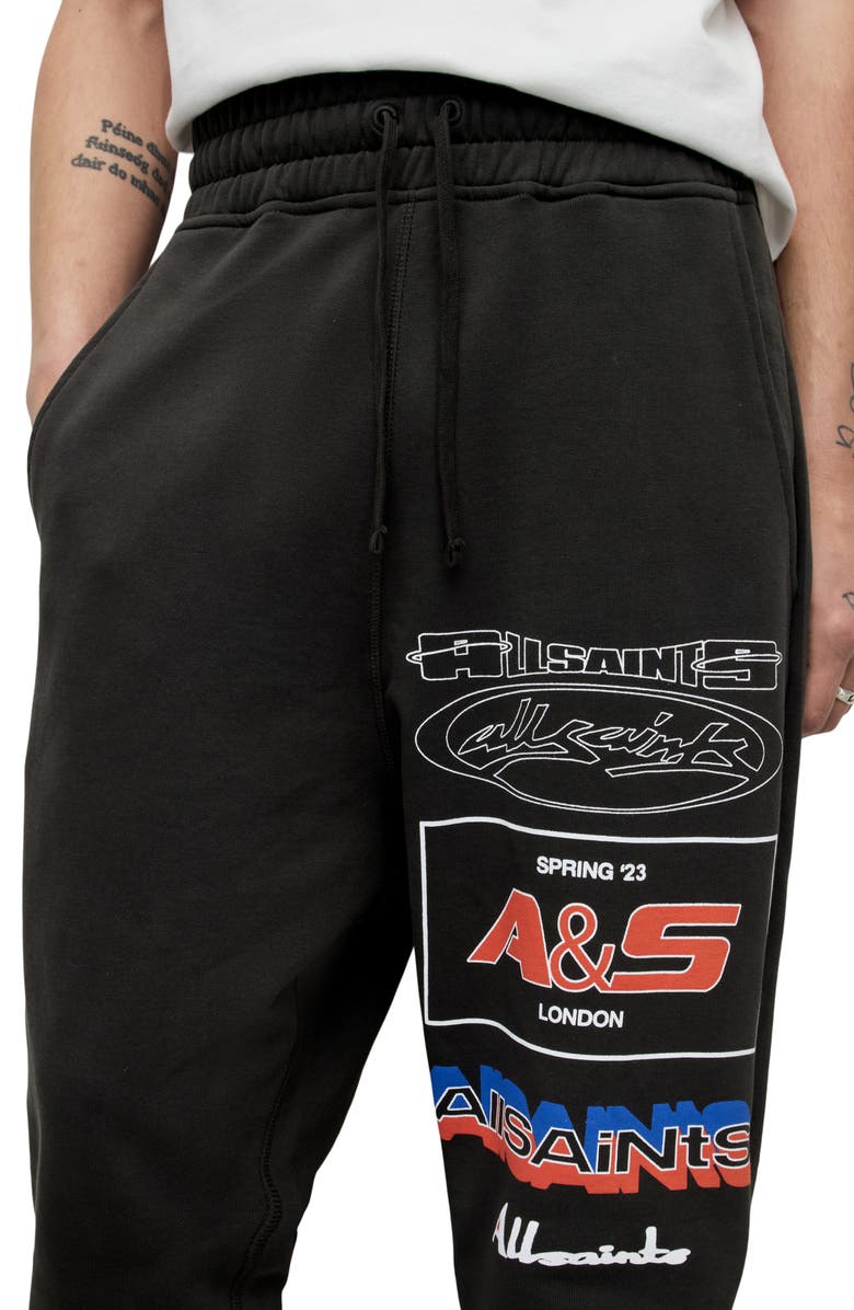 AllSaints Teamster Organic Cotton Graphic Joggers, Alternate, color, 
