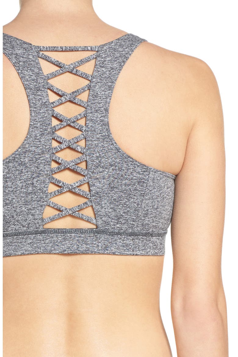 Lace It Up Sports Bra, Alternate, color, GREY GRAPHITE MELANGE