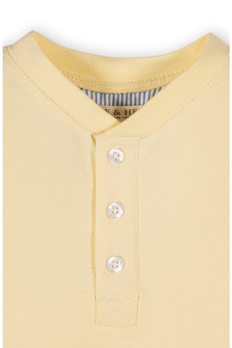 Kids' Organic Short Sleeve Henley Tee, Alternate, color, Pale Yellow
