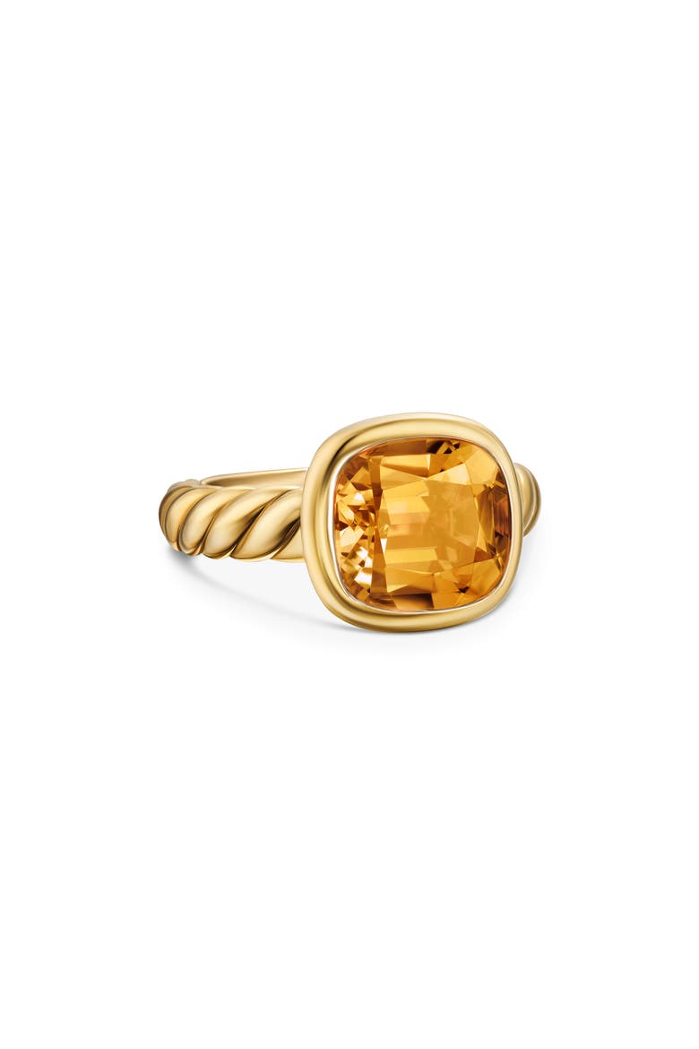 DY Mercer® Stone Ring in 18K Yellow Gold, 10mm, Alternate, color, CITRINE
