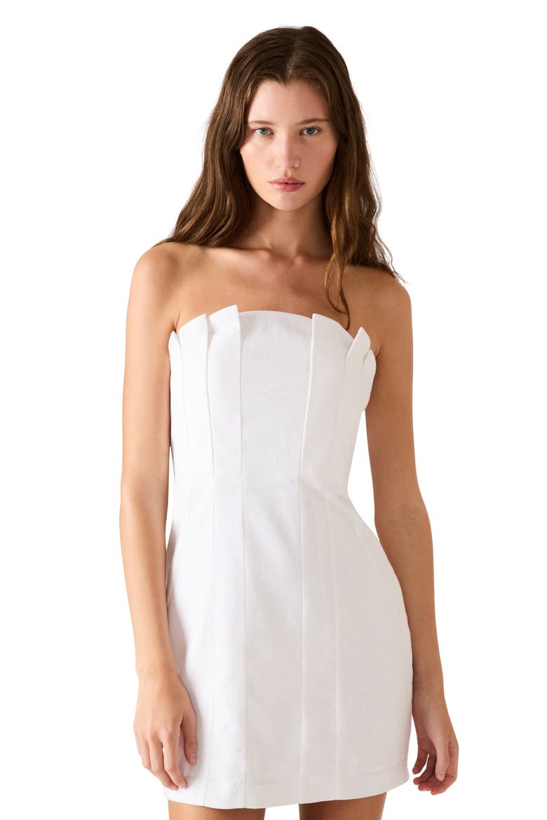 Luciella Strapless Minidress, Alternate, color, WHITE