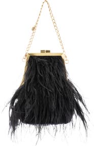 Olga Berg Sara Feather Frame Clutch