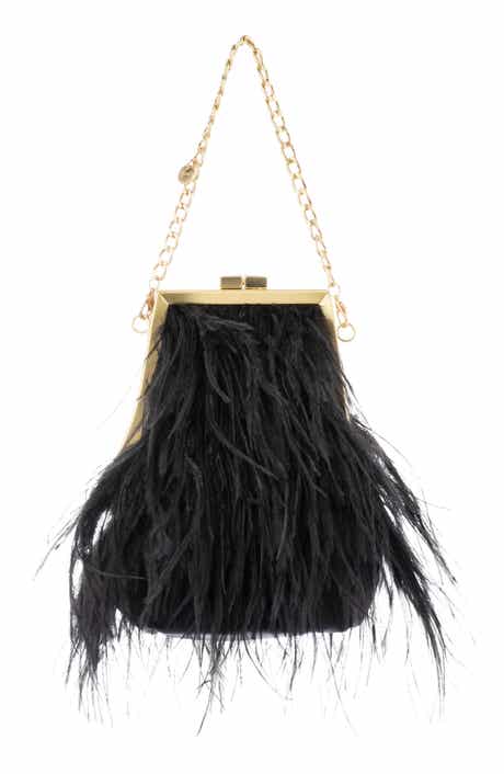 Olga Berg Sara Feather Frame Clutch