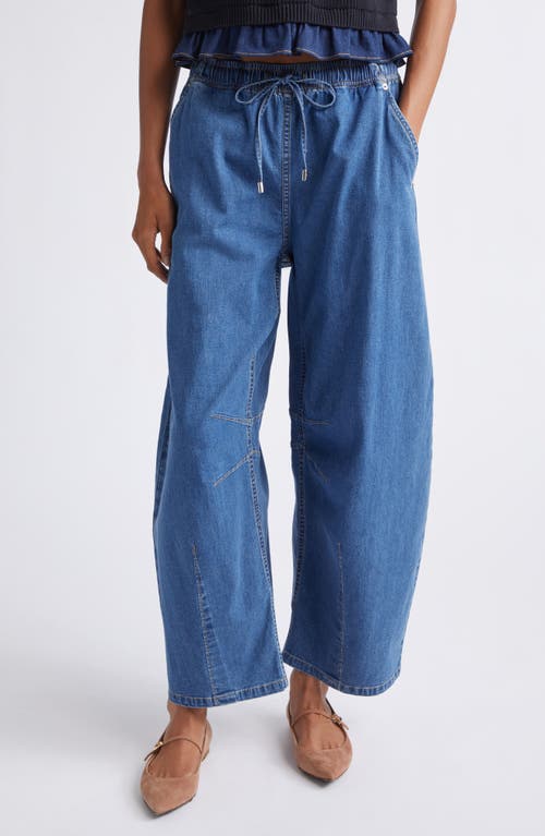 Cinq à Sept Brooks Barrel Leg Drawstring Ankle Jeans in Light Wash at Nordstrom, Size X-Large