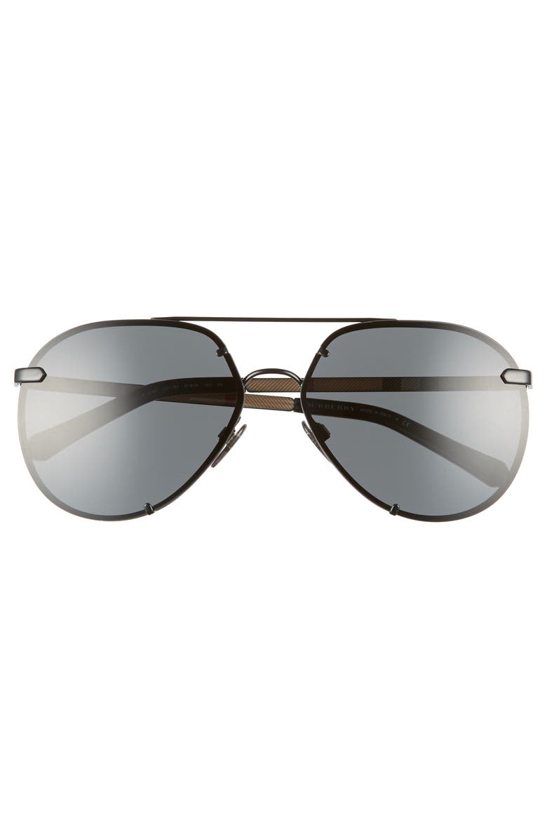 Burberry Trench 61mm Aviator Sunglasses, Alternate, color, 