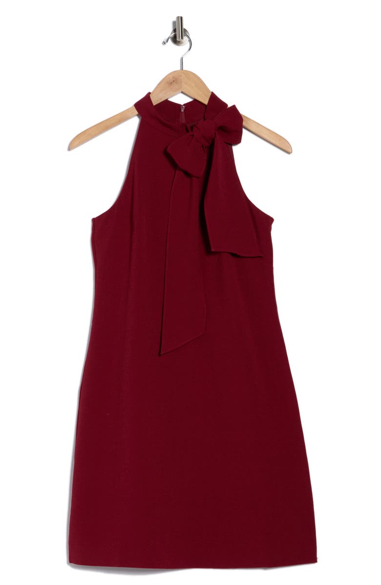 Vince Camuto Tie Neck A-Line Dress, Alternate, color, Bordeaux