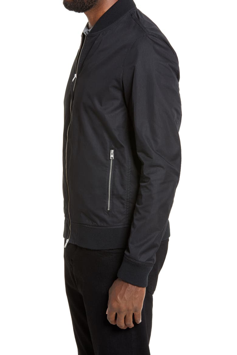 Udan Slim Fit Bomber Jacket, Alternate, color, BLACK