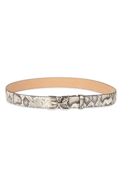 Shop Sam Edelman Logo Buckle Belt In Grey Snake