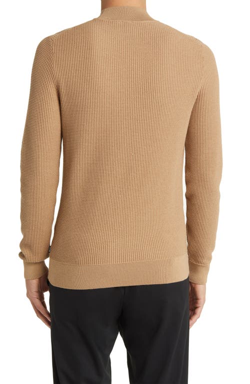 HUGO BOSS BOSS OPALE WAFFLE LONG SLEEVE VIRGIN WOOL BLEND SWEATER 