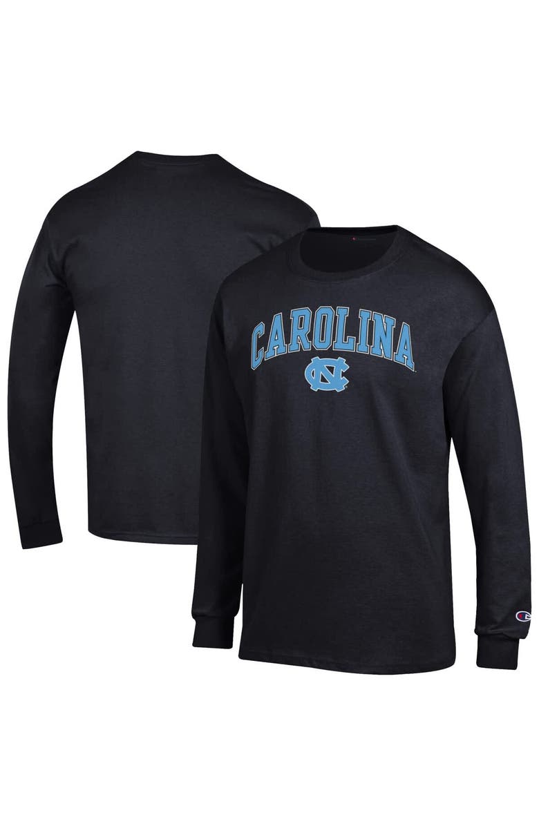 Champion Men's Champion  Black North Carolina Tar Heels Arch Over Logo Long Sleeve T-Shirt, Alternate, color, Black