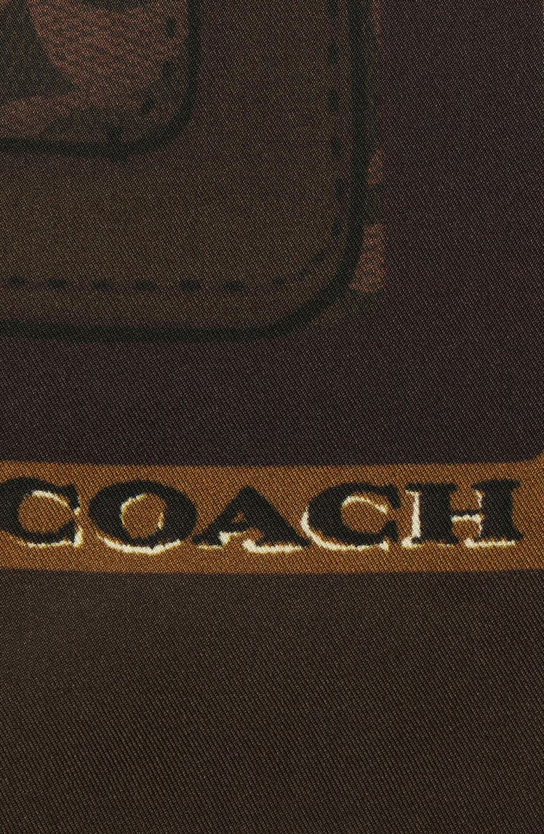 COACH Stacked Tabby Print Silk Square Scarf, Alternate, color, Maple Multi