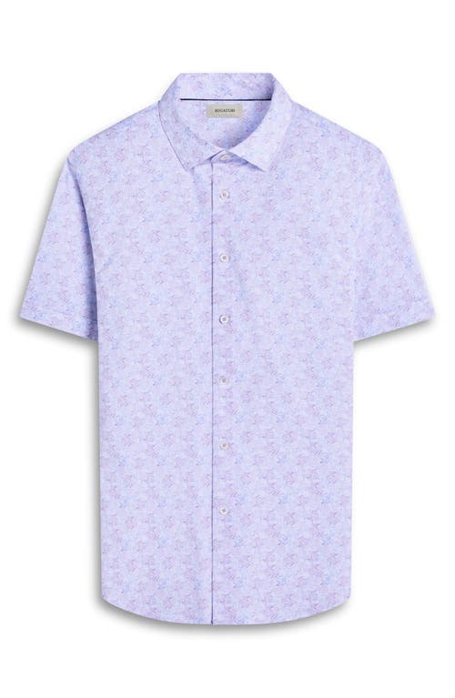 Bugatchi Miles Ooohcotton® Floral Short Sleeve Button-up Shirt In Dusty Pink