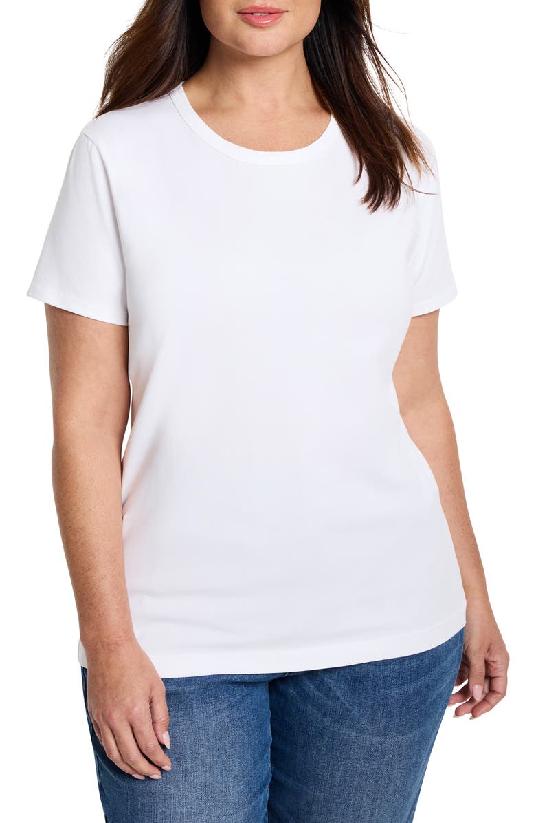 NIC+ZOE Perfect Crewneck T-Shirt, Main, color, Paper White