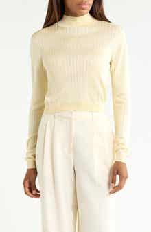 The Crop Fitted Mock Neck Sweater