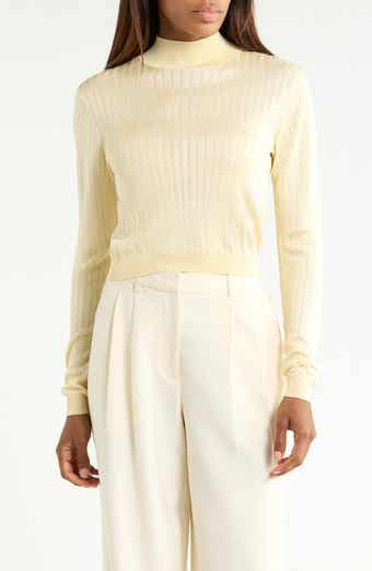 The Crop Fitted Mock Neck Sweater