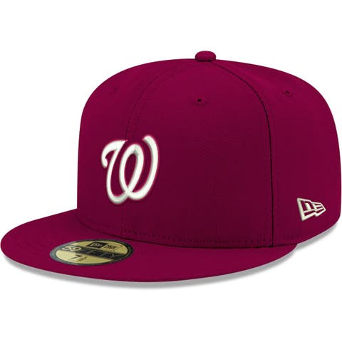 Men's New Era Cardinal Washington Nationals White Logo 59FIFTY Fitted Hat