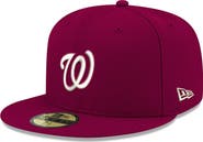 New Era Men's New Era Cardinal Washington Nationals White Logo 59FIFTY Fitted Hat