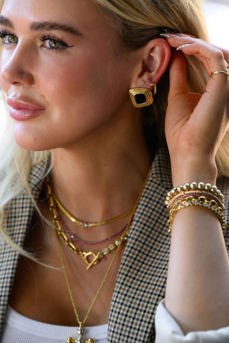 Selma Earrings, Alternate, color, Gold