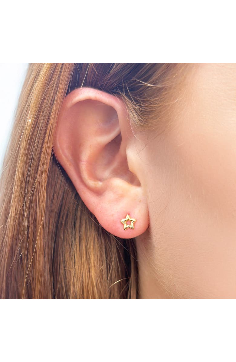 The Lovery Fine Jewelry Baby Star Screw Back Stud Earrings, Alternate, color, Yellow Gold