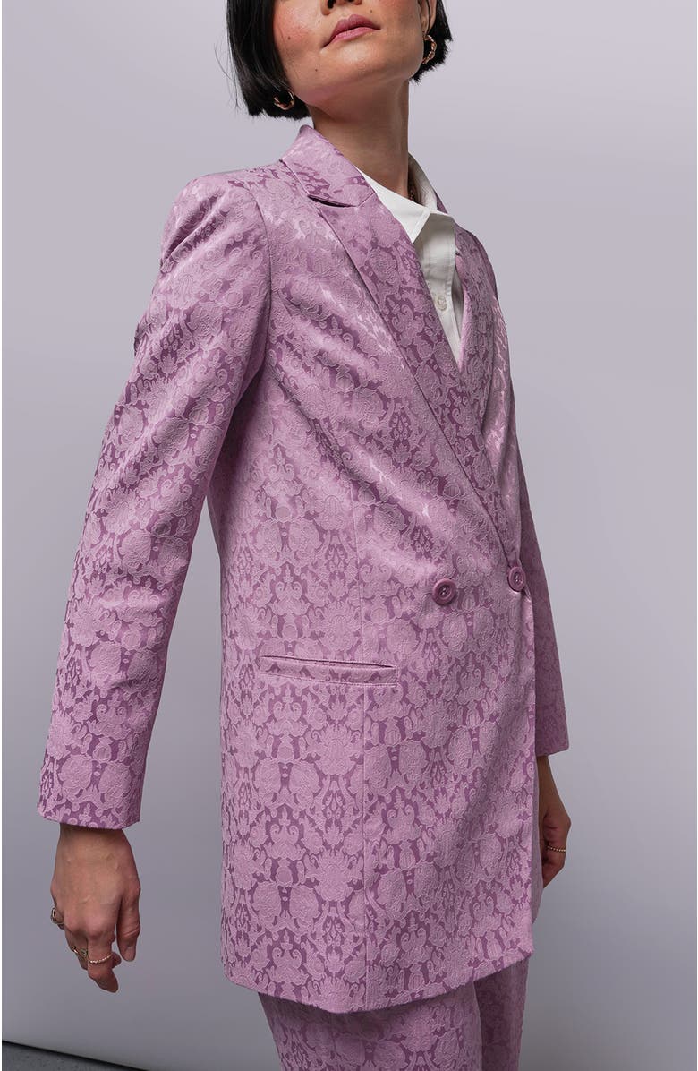 WILDFANG The Empower Jacquard Double Breasted Blazer, Alternate, color, Mauve