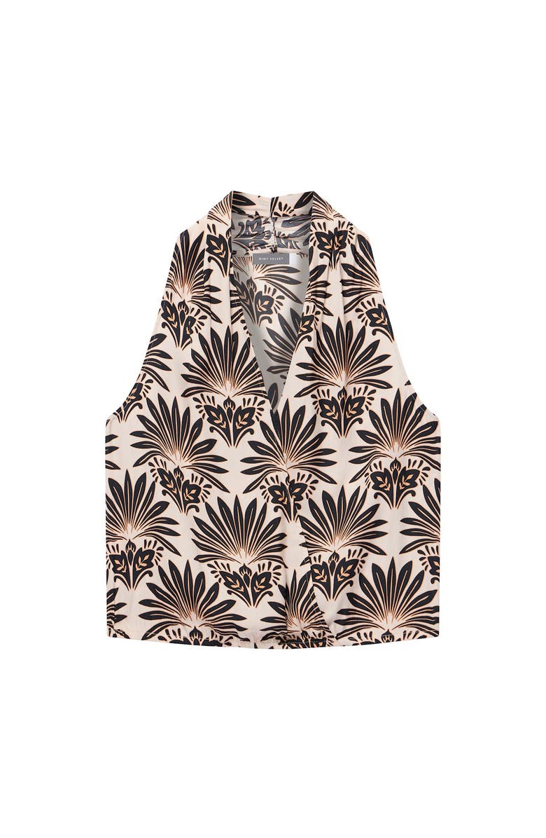 MINT VELVET Sunset Palm Halter Top, Alternate, color,
