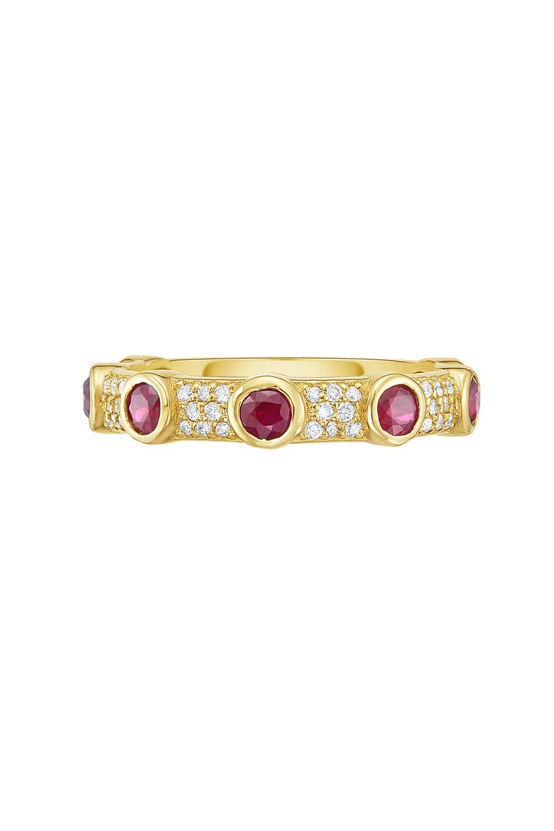 14K Gold Aurelia Ruby and Diamond Ring, Alternate, color, Gold