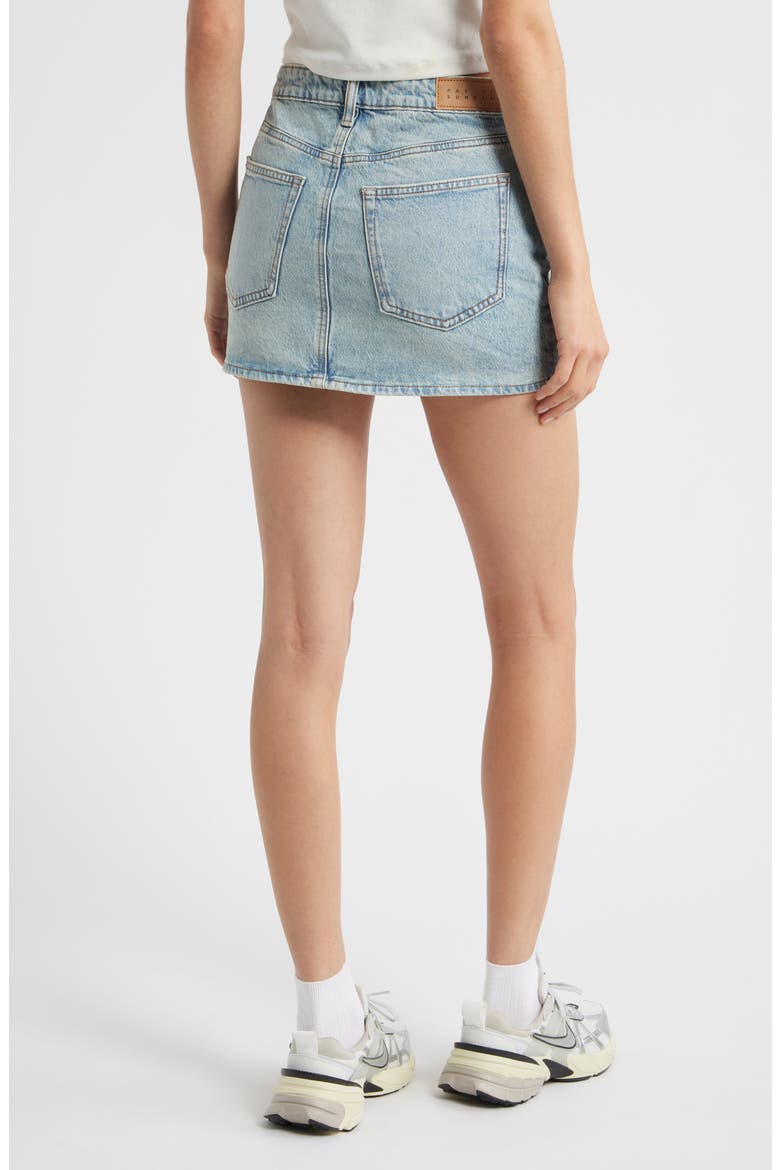 Chaya Mid Rise Denim Miniskirt, Alternate, color, LIGHT INDIGO