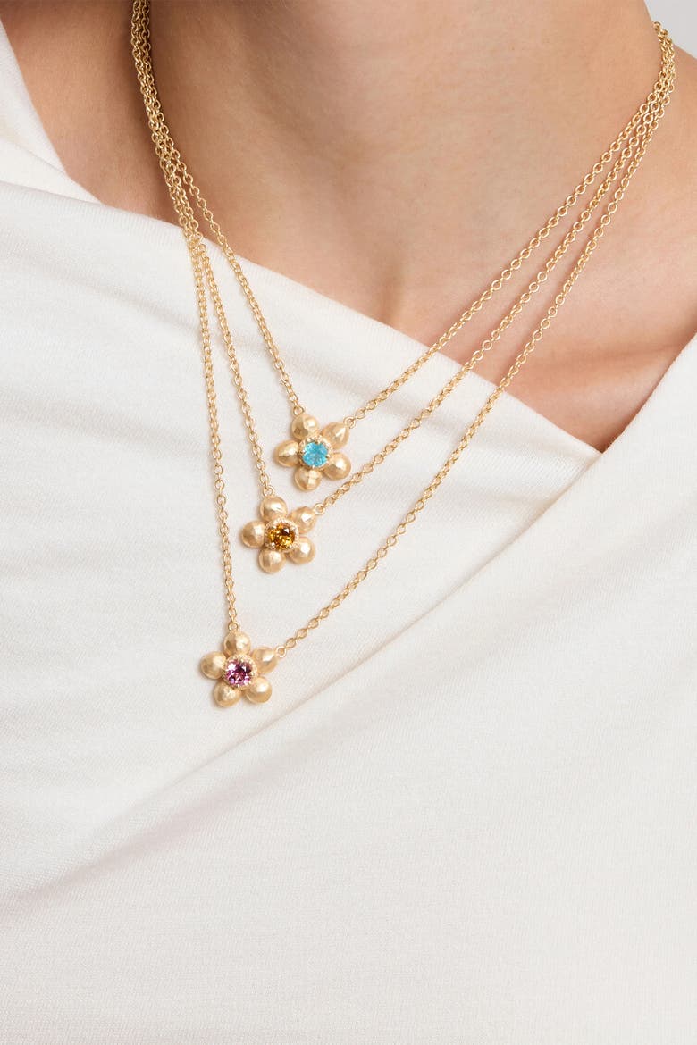 Flore Necklace Apatite, Alternate, color, Gold/Blue Apatite