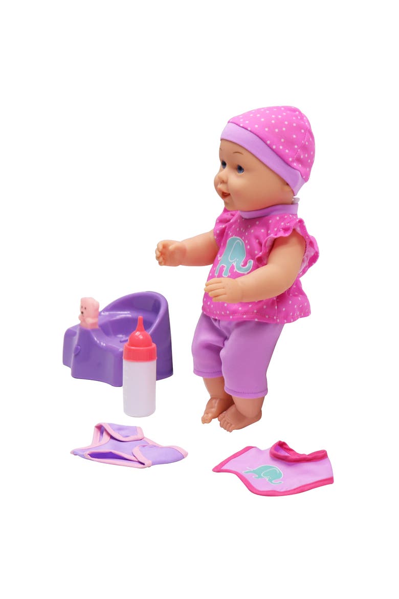 12" Baby Doll with Musical Potty in Pink, Alternate, color, Multicolored
