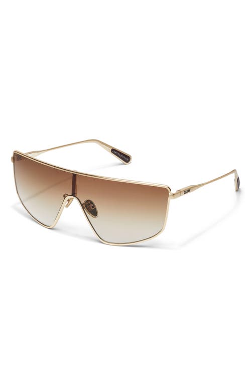 Quay Entourage 138mm Gradient Shield Sunglasses In Gold