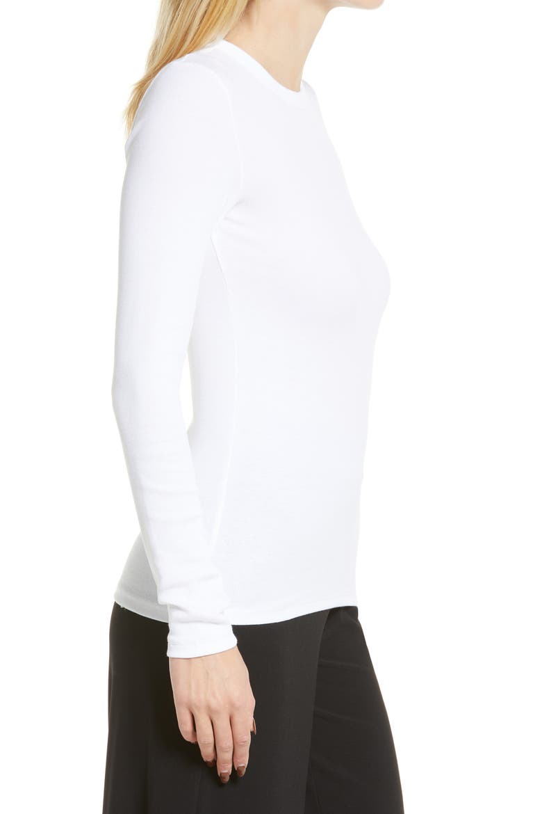 Everyday Stretch Pima Cotton Ribbed T-Shirt, Alternate, color, WHITE