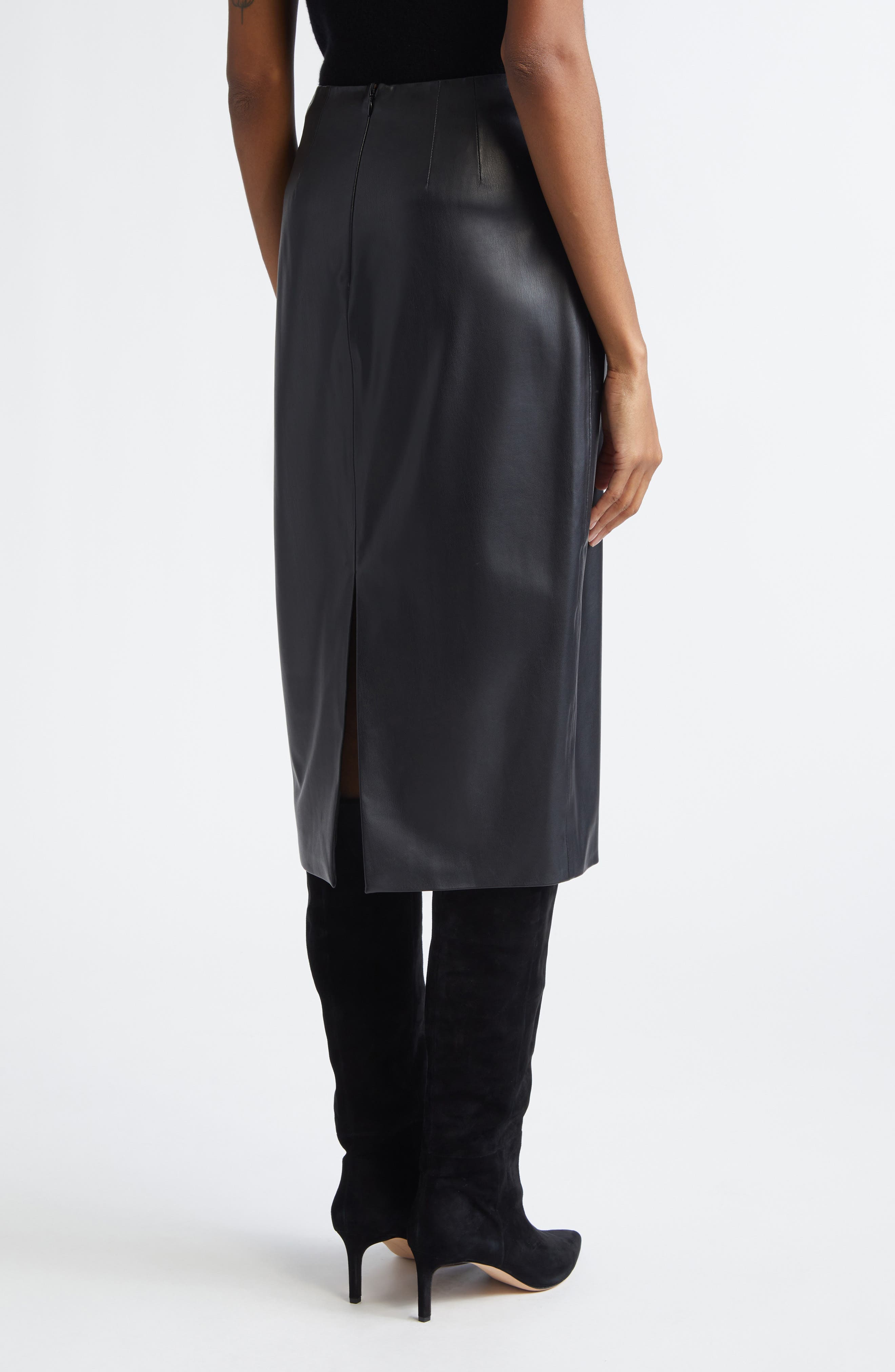 Holmes Faux Leather Pencil Skirt - image 2