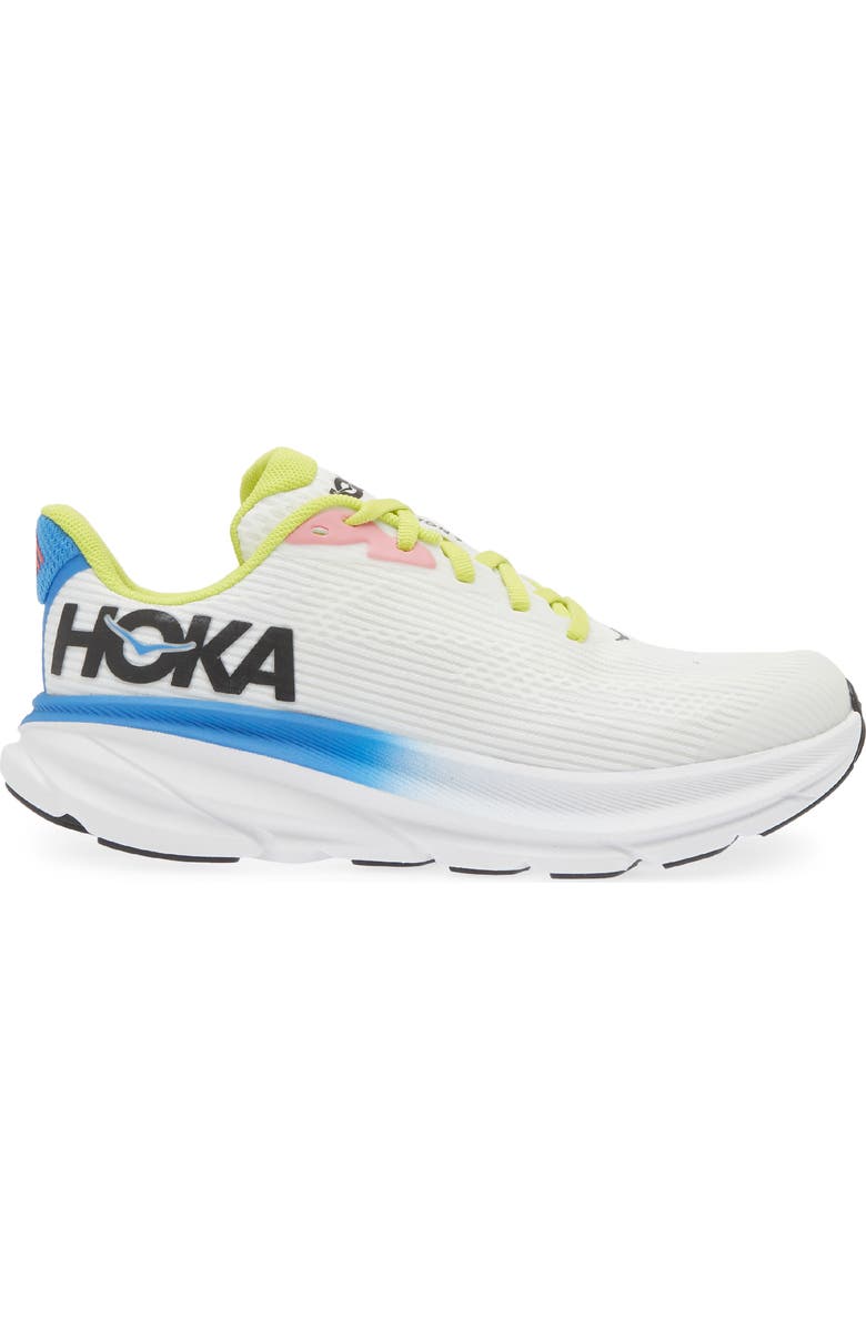 HOKA Kids' Clifton Youth Running Shoe, Alternate, color, Blanc/ Virtual Blue