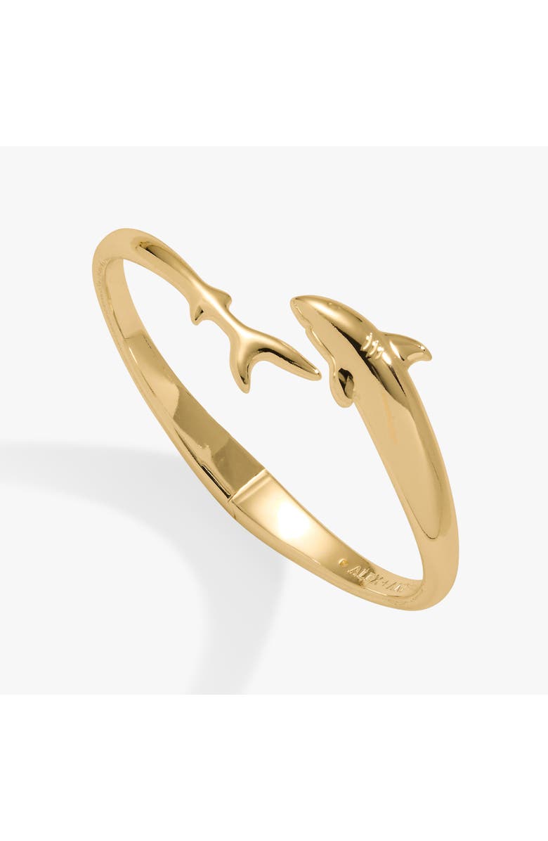 Alex and Ani Shark Bypass Cuff, Main, color, Gold
