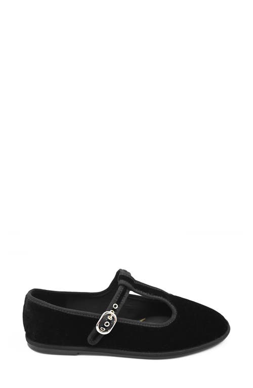 Kenneth Cole Verona Velvet T-strap Mary Jane Flat In Blue