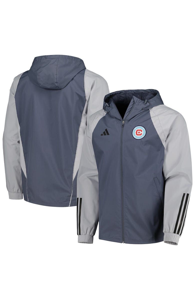 adidas Men's adidas Charcoal Chicago Fire All-Weather Raglan Hoodie Full-Zip Jacket, Main, color,