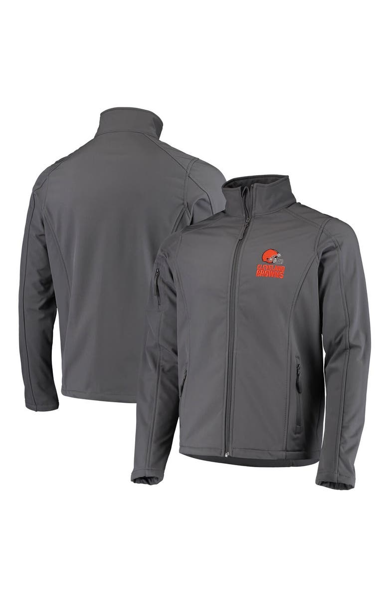 DUNBROOKE Men's Dunbrooke Charcoal Cleveland Browns Sonoma Softshell Full-Zip Jacket, Main, color, Charcoal