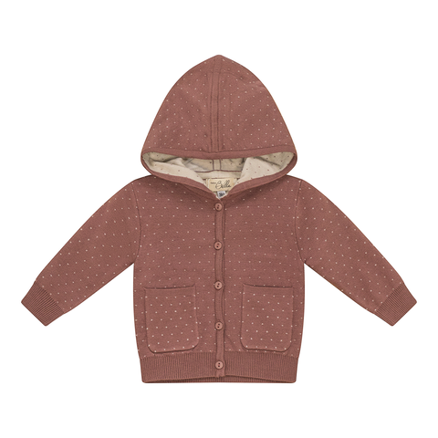Knitted Hooded Jacket with Patch Pockets