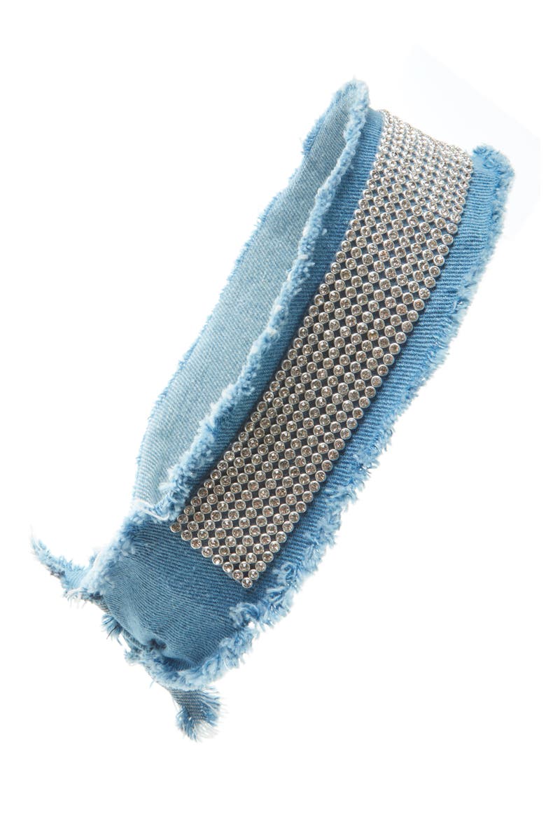 Denim Daze Crystal Embellished Head Wrap, Main, color, DENIM