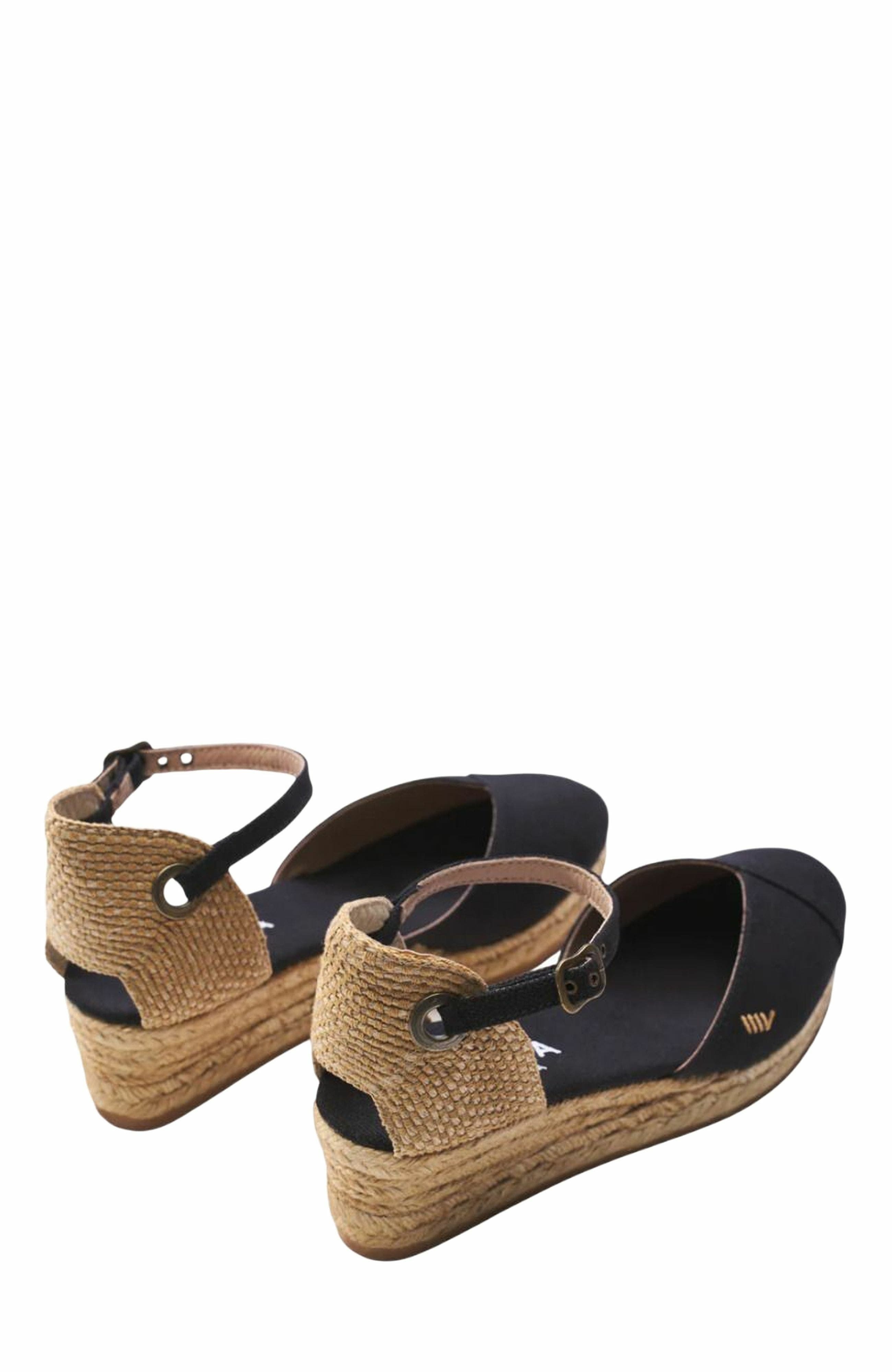 VISCATA Pubol Canvas Espadrille Wedges, Alternate, color, Black