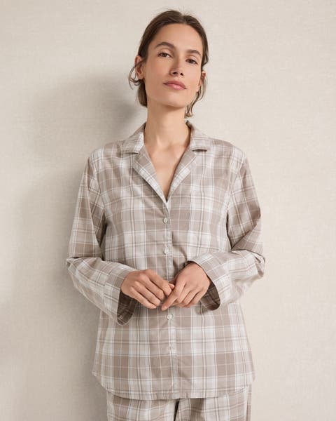 Organic Cotton Poplin Classic Plaid Pajama Top