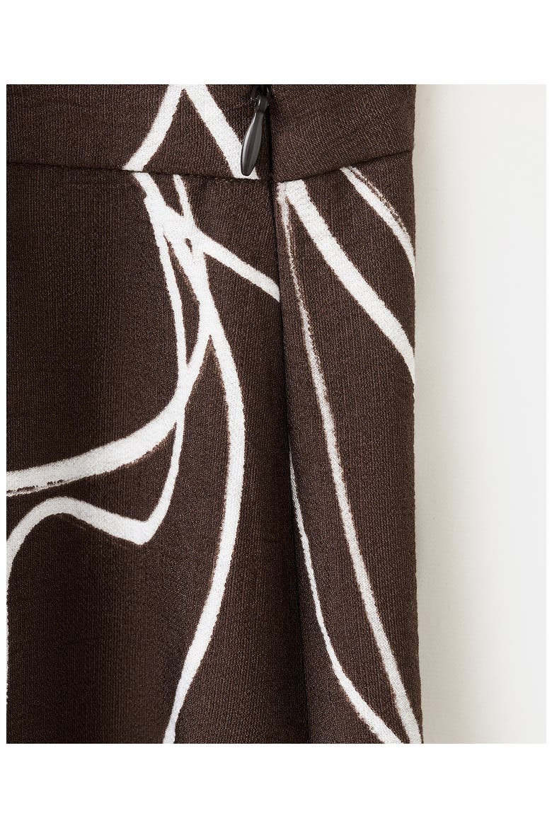 Print Wide Leg Pants, Alternate, color, BROWN