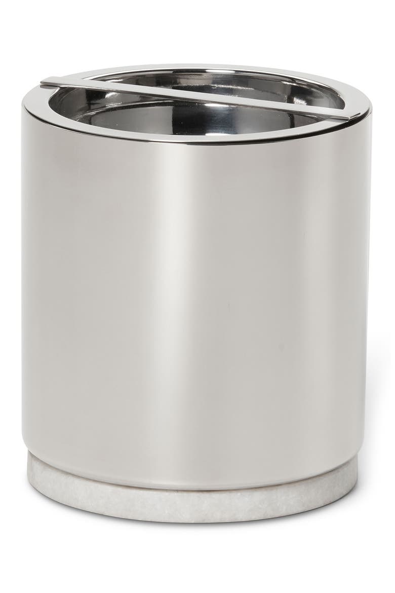 Roman Stainless Steel & Marble Bar Ice Bucket, Main, color, SILVER