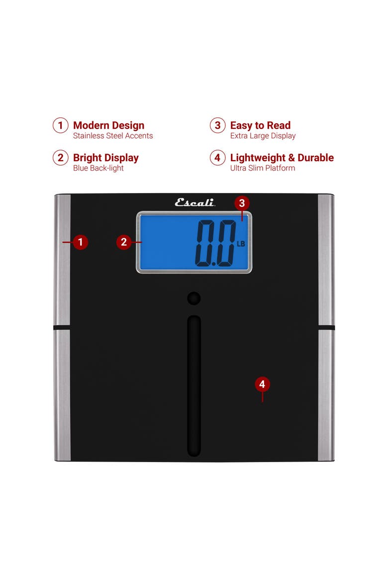 Ultra Slim Easy Read Body Scale, Alternate, color, Black