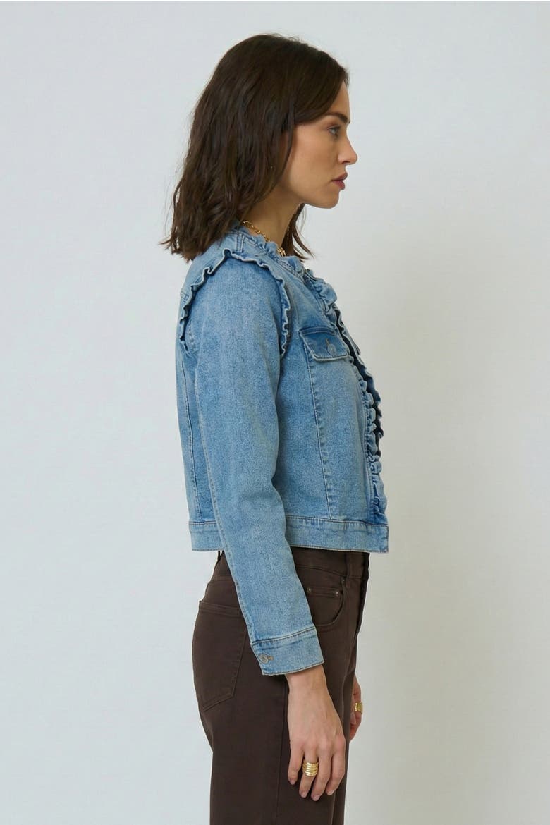 Nevada Girly Denim Jacket, Alternate, color, DENIM