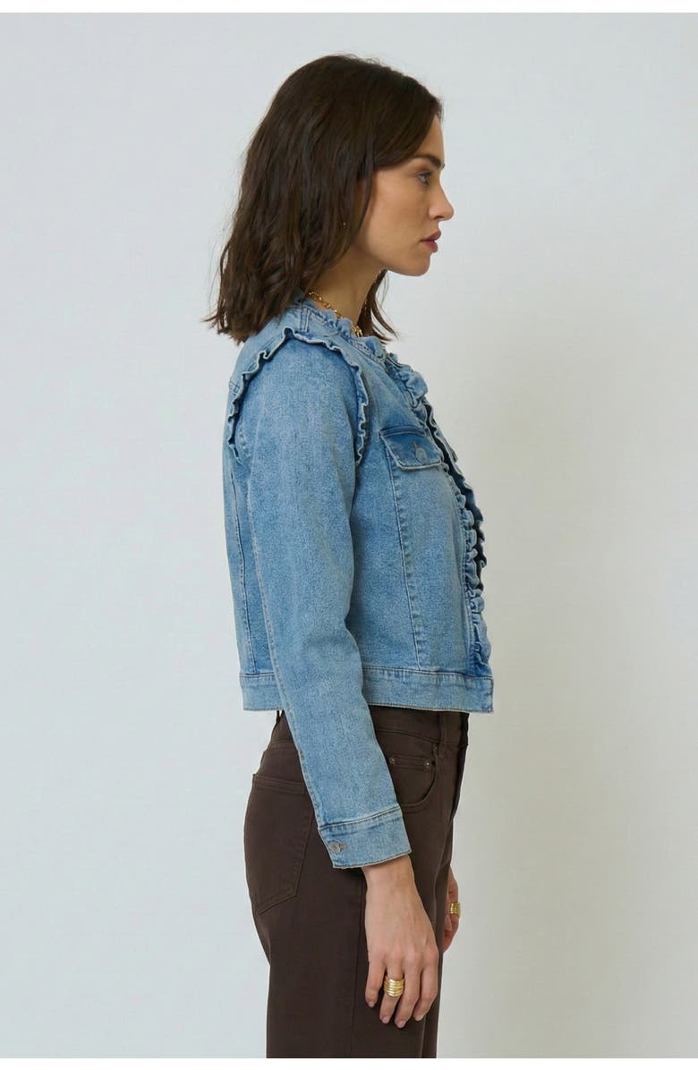 Central Park West Nevada Girly Denim Jacket, Alternate, color, Denim