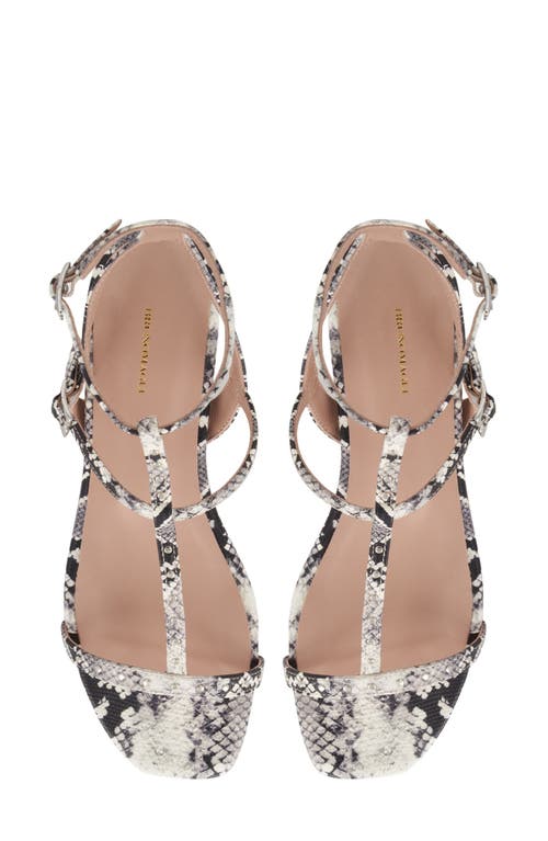 Bruno Magli Maya Strappy Sandal In Black/white Snake