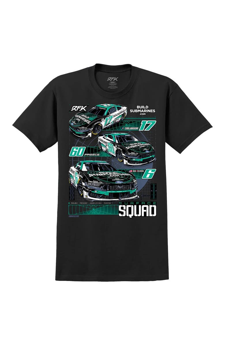 RFK Racing Men's RFK Racing Black Roush Fenway Keselowski Racing BuildSubmarines.com Car T-Shirt, Alternate, color, Black